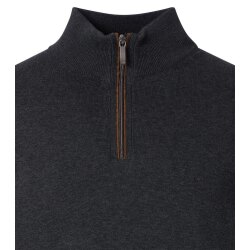 CASAMODA Herren Strick-Troyer Zipper Regular Baumwolle Anthrazit