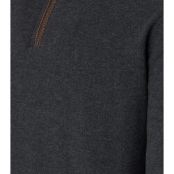 CASAMODA Herren Strick-Troyer Zipper Regular Baumwolle Anthrazit