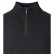 CASAMODA Herren Strick-Troyer Zipper Regular Baumwolle Anthrazit