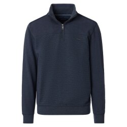 CASAMODA Herren Sweat-Troyer Zipper Regular Baumwollmix Blau