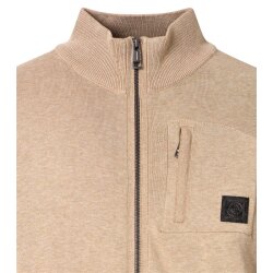 CASAMODA Strickjacke Reißverschluss Regular Baumwolle Beige