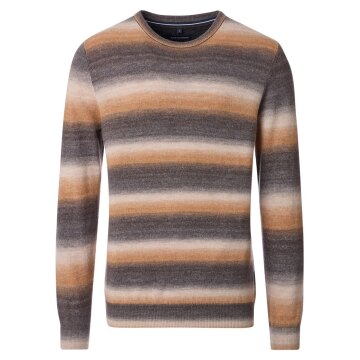 CASAMODA Pullover Rundhals Regular Wollmix Anthrazit gestreift