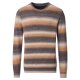CASAMODA Pullover Rundhals Regular Wollmix Anthrazit gestreift