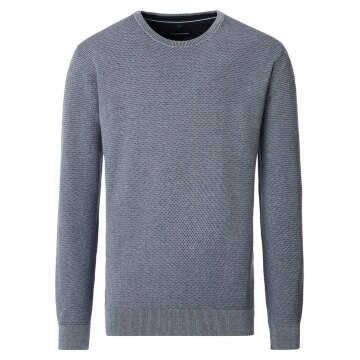 CASAMODA Herren Pullover Langarm Rundhals Regular Baumwolle Blau