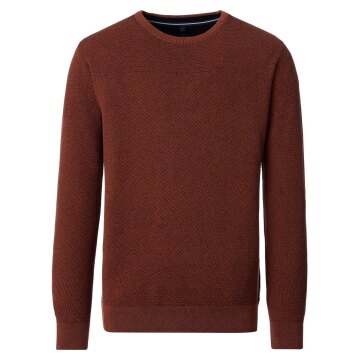 CASAMODA Pullover Langarm Rundhals Regular Baumwolle Orange