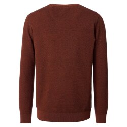 CASAMODA Pullover Langarm Rundhals Regular Baumwolle Orange