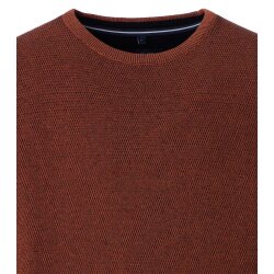 CASAMODA Pullover Langarm Rundhals Regular Baumwolle Orange