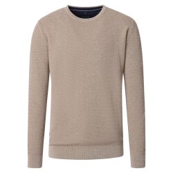 CASAMODA Pullover Langarm Rundhals Regular Baumwolle Beige
