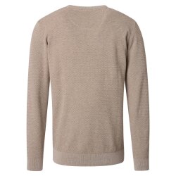 CASAMODA Pullover Langarm Rundhals Regular Baumwolle Beige