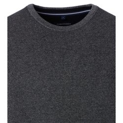 CASAMODA Pullover Langarm Rundhals Regular Baumwolle Anthrazit