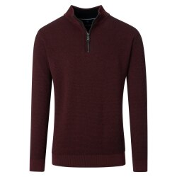 CASAMODA Herren Strick-Troyer Zipper Regular Baumwolle Rot