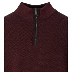 CASAMODA Herren Strick-Troyer Zipper Regular Baumwolle Rot