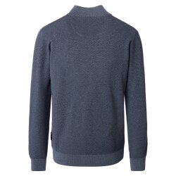 CASAMODA Herren Strick-Troyer Zipper Baumwolle Silbergrau