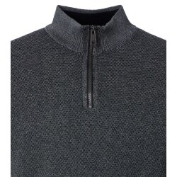 CASAMODA Herren Strick-Troyer Zipper Regular Baumwolle Anthrazit