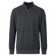 CASAMODA Herren Strick-Troyer Zipper Regular Baumwolle Anthrazit