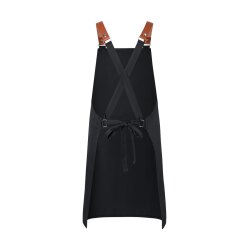 KARLOWSKY Unisex Latzschürze DIAMOND-CUT® Echtlederbänder Schwarz