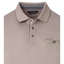 CASAMODA Herren Poloshirt Langarm Polokragen Casual Piqué Beige