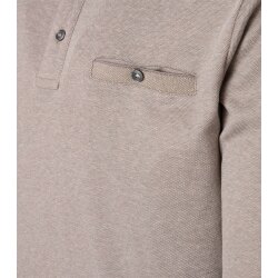 CASAMODA Herren Poloshirt Langarm Polokragen Casual Piqué Beige