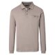 CASAMODA Herren Poloshirt Langarm Polokragen Casual Piqué Beige
