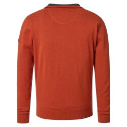 REDMOND Casual Herren Strick-Troyer Zipper Comfort Terra