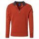 REDMOND Casual Herren Strick-Troyer Zipper Comfort Terra