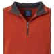 REDMOND Casual Herren Strick-Troyer Zipper Comfort Terra