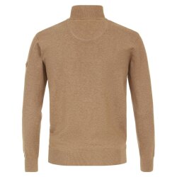 REDMOND Casual Herren Troyer Zipper Comfort Baumwolle Camel