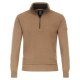 REDMOND Casual Herren Troyer Zipper Comfort Baumwolle Camel
