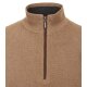 REDMOND Casual Herren Troyer Zipper Comfort Baumwolle Camel