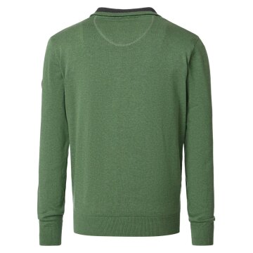 REDMOND Casual Herren Strick-Troyer Zipper Comfort Baumwolle Grün