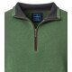 REDMOND Casual Herren Strick-Troyer Zipper Comfort Baumwolle Grün