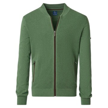 REDMOND Casual Herren Strickjacke Zipper Comfort Baumwolle Grün