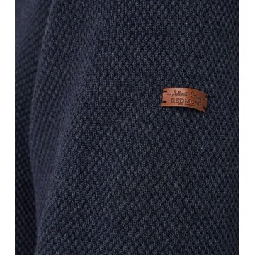 REDMOND Casual Herren Strick-Pullover Rundhals Comfort Marine