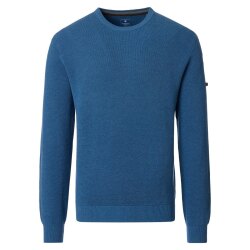 REDMOND Casual Herren Strick-Pullover Rundhals Comfort Blau