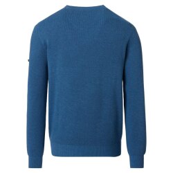 REDMOND Casual Herren Strick-Pullover Rundhals Comfort Blau
