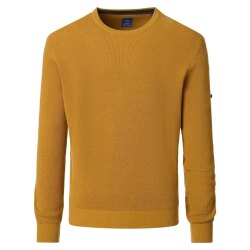 REDMOND Casual Herren Strick-Pullover Rundhals Comfort Gelb