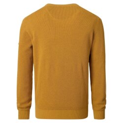 REDMOND Casual Herren Strick-Pullover Rundhals Comfort Gelb