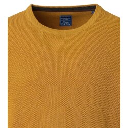 REDMOND Casual Herren Strick-Pullover Rundhals Comfort Gelb