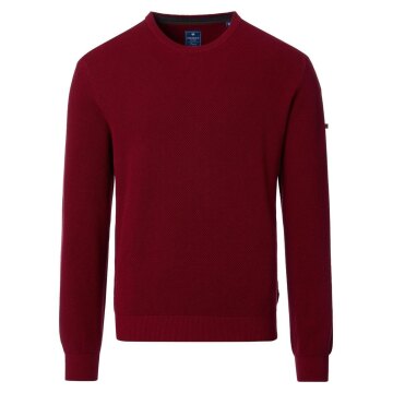 REDMOND Casual Herren Strick-Pullover Rundhals Comfort Rot