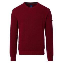REDMOND Casual Herren Strick-Pullover Rundhals Comfort Rot
