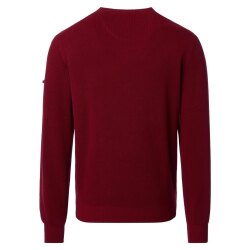 REDMOND Casual Herren Strick-Pullover Rundhals Comfort Rot