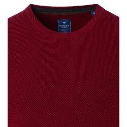 REDMOND Casual Herren Strick-Pullover Rundhals Comfort Rot