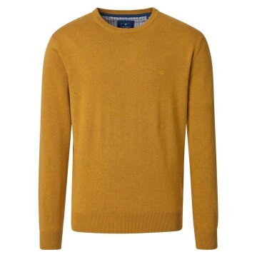 REDMOND Casual Herren Pullover Langarm Rundhals Comfort Senfgelb