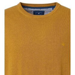 REDMOND Casual Herren Pullover Langarm Rundhals Comfort Senfgelb