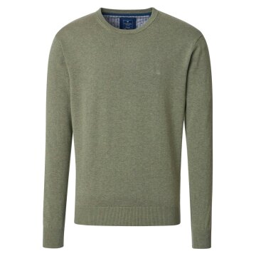 REDMOND Casual Herren Pullover Langarm Rundhals Comfort Salbei