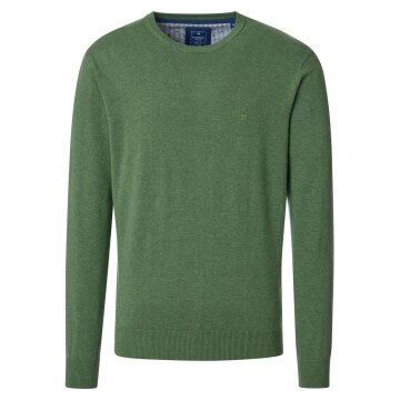 REDMOND Casual Herren Pullover Langarm Rundhals Comfort Grün
