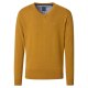 REDMOND Casual Herren Pullover Langarm V-Neck Comfort Senfgelb
