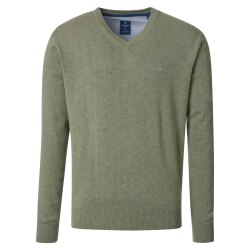 REDMOND Casual Herren Pullover Langarm V-Neck Comfort Salbei