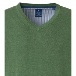 REDMOND Casual Herren Pullover Langarm V-Neck Comfort Grün