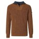 REDMOND Casual Herren Strick-Troyer Zipper Comfort Baumwollmix Braun